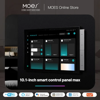 Панель управления умным домом MOES Tuya с максимальным сенсорным экраном 10,1 дюйма с Bluetooth Zigbee Gateway, совместимая со встроенным домофоном в здании