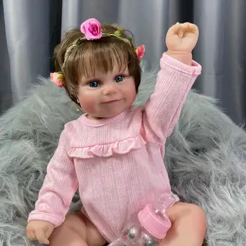 19-дюймовые куклы Reborn Baby Maddie с полностью силиконовым виниловым телом Ручной работы с укорененными волосами Подарок Новорожденной куклы для детей