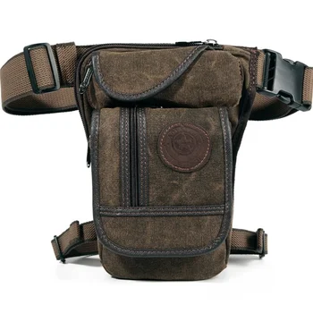 Мужская поясная сумка из холста/нейлона, сумки для ног, мотоциклетная сумка через плечо, наплечный ремень, мужская сумка на бедро, поясные сумки на бедро