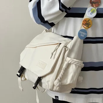 Женская сумка через плечо в гонконгском стиле в стиле ретро, простая и универсальная, студенческий мужской рюкзак большой емкости на одно плечо