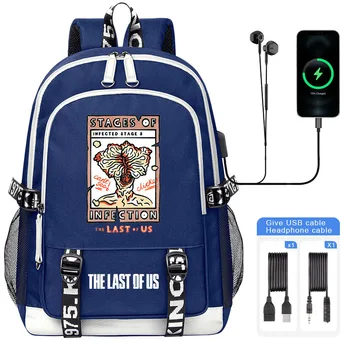 2023 Детский рюкзак The Last of Us стадии заражения Школьная сумка для мальчиков с принтом кликера Дорожный рюкзак для подростков Школьная сумка
