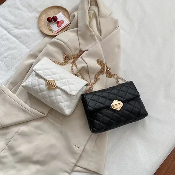 Мода женщин сумка PU кожаный роскошный кошелек и сумки решетки алмаза цепи Crossbody сумка для женщин ретро сумка для покупок