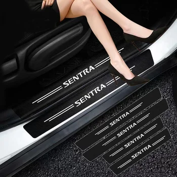 Для Nissan Sentra 2014 2015 2016 2017 2018 2019 Защита порога двери автомобиля из углеродного волокна, наклейки на багажник, автомобильные Аксессуары