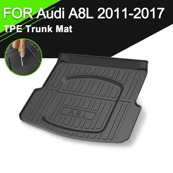 Коврик для багажника TPE ДЛЯ Audi A8L 2011-2017, автомобильные Водонепроницаемые Нескользящие Резиновые Аксессуары для грузовых Лайнеров