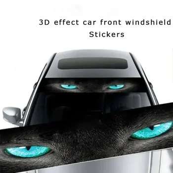 3D Креативный эффект, наклейки на лобовое стекло автомобиля, Персонализированные наклейки, Интересные наклейки, Призрачный узор, Волчьи глаза, Узор