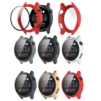 Жесткий Край Оболочки Полный Стеклянный Защитный Чехол Для Экрана Рамка Для Huawei Watch 3/3 Pro 48/46 мм Smartwatch 3pro Защитный Бампер
