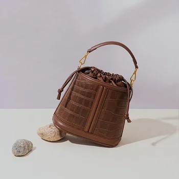 Маленькие сумки через плечо в бостонском стиле для женщин, роскошная сумка через плечо из натуральной крокодиловой кожи, женская сумка на шнурке