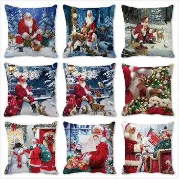 45 * 45 см Рождественское украшение, наволочка на талию, наволочка для дивана, домашняя декоративная квадратная наволочка с принтом