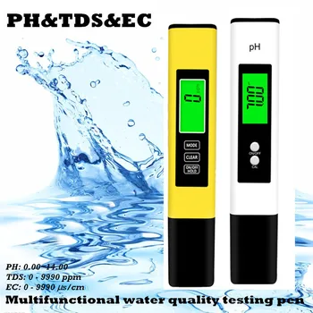 Цифровой измеритель PH EC TDS с точностью 0,01 Тестер Температурная ручка Фильтр чистоты воды PPM Гидропонный для аквариума Монитор уровня воды в бассейне