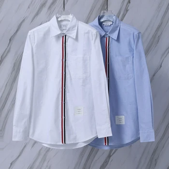 Рубашки Бренд мужской одежды Для мужчин 2023 Дизайнерская одежда Корейские Модные Рубашки и блузки Camisas De Hombre Топы Повседневные С длинным рукавом