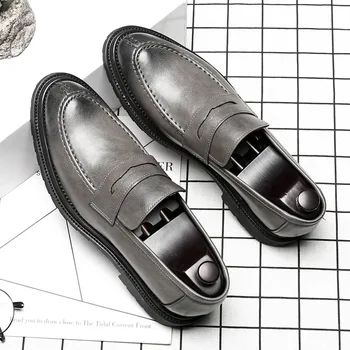Поступление Итальянского бренда, мужские кожаные туфли без каблуков, мужские модельные туфли с брогами в британском стиле, официальные деловые оксфорды, обувь для мужчин