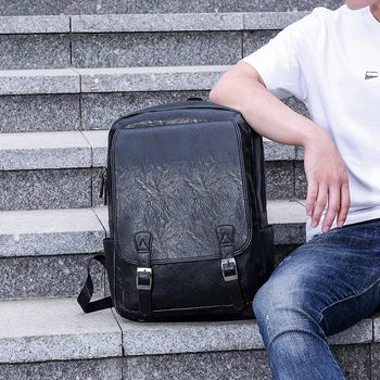 Многофункциональный Компьютерный рюкзак 2021 Унисекс, школьный ранец большой емкости, модные тенденции для отдыха, Кожаная дорожная сумка для ноутбука