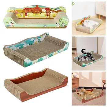 Картонная кроватка-скребок для кошек Предотвращает повреждение мебели, Скрежещущий коготь, очень большая игрушка для кошек, для комнатных кошек, для отдыха котят