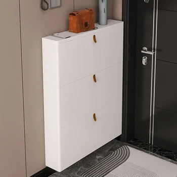 Шкаф для обуви, входной шкаф, встроенная входная дверь, ультратонкий у стены, шкаф для хранения ковшового типа