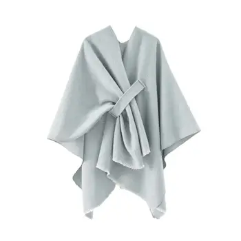 Женский шейный платок, уютная женская осенне-зимняя шаль, толстый теплый кардиган в стиле ретро, ветрозащитная накидка, одеяло, пончо для плеч, защищающее от холода
