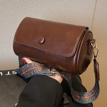 Дизайнерская однотонная холщовая маленькая сумочка, Женская сумка-тоут, высококачественная сумка через плечо из коровьей кожи для женщин