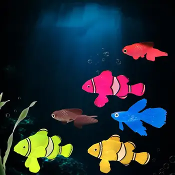 Светящаяся искусственная имитация Золотой Рыбки, силиконовая Плавающая поддельная рыбка Для украшения аквариума