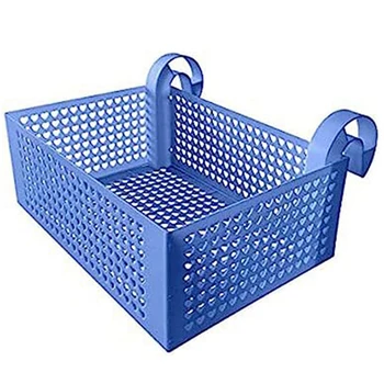 Корзина для игрушек для бассейна, 1 шт., многофункциональная корзина для хранения аксессуаров для бассейна синего цвета, подходит для большинства наземных бассейнов