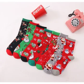 Новые милые мультяшные носки в тюбике, хлопковые рождественские носки для взрослых, праздничные носки унисекс для мужчин и женщин