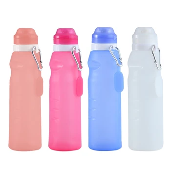 Складная бутылка для воды, силикон 600 мл, не содержащий BPA, складная бутылка для воды, спортивная бутылка для воды на открытом воздухе