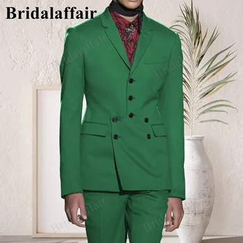 Bridalaffair, 16 цветов, 5XL (куртка + брюки) Высококачественные брендовые официальные деловые мужские костюмы, комплект из 3 предметов, свадебная одежда для жениха, костюм Homme