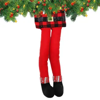 Елочные украшения Elf Legs, встроенные в железную проволоку, Рождественский чулок Elf, Рождественские украшения Elf на открытом воздухе, Рождественская елка