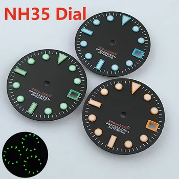 Циферблат NH35 /NH36 28,5 мм S циферблат Зеленый Гвоздь Зеленый светящийся подходит для механизма NH35 /NH36 аксессуары для часов инструмент для ремонта