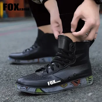 Foxxamo Велосипедные мужские непромокаемые ботинки, модные ботинки, противоскользящая рабочая обувь шеф-повара, прочная водонепроницаемая резиновая обувь для рыбалки, кроссовки 2024 года выпуска