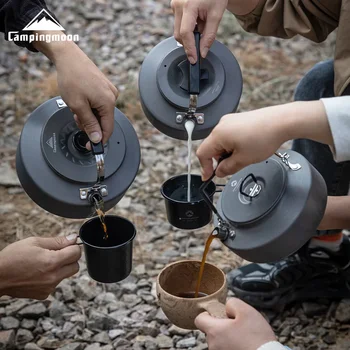 CAMPINGMOON Кофейник Из Алюминиевого Сплава 0,8 Л 1Л 1,5 Л Большой Емкости Портативный Походный Чайник Для Чая Открытый Чайник Для Воды