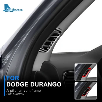 Наклейка AIRSPEED для Dodge Durango 2011-2020, Вентиляционная рама передней стойки, Покрытие из настоящего углеродного волокна, Аксессуары для внутренней отделки.