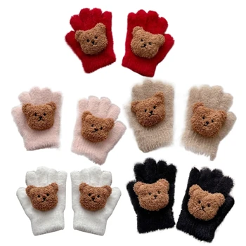 Удобные зимние перчатки для маленьких мальчиков, варежки, тонкие вязаные перчатки для мальчиков и девочек