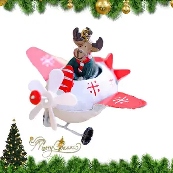 Рождественские Украшения Санта-Клауса Санта-Клаус в самолете Рождественские украшения Железная подвеска в рождественской тематике Декоративно-прикладное искусство Вечеринка