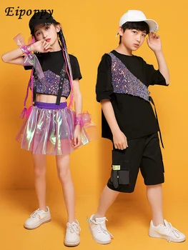 Детская одежда для выступлений в группе поддержки, летняя одежда для джазовых танцев для мальчиков в стиле хип-хоп в детском саду, модная, крутая,