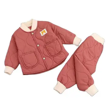 Весенняя детская одежда для маленьких девочек, осенне-зимняя теплая одежда для маленьких мальчиков, детский спортивный костюм из 2 предметов, одежда для малышей, одежда для новорожденных