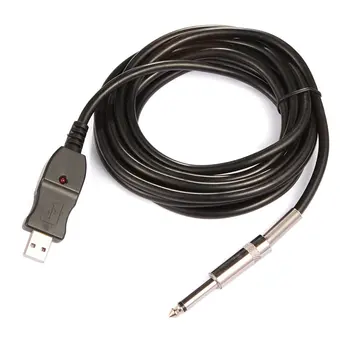 USB-кабель для записи гитары к ПК длиной 3 м, ведущий адаптер, интерфейс подключения конвертера 6,5 мм