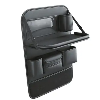 Органайзер для заднего сиденья автомобиля со складным настольным лотком, многоцелевая сумка для хранения