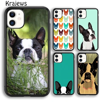 Чехол Для телефона Krajews Boston Terrier Dog Faces Чехол Для iPhone 15 SE2020 14 6 7 8 plus XR XS 11 12 13 pro max Plus coque Fundas