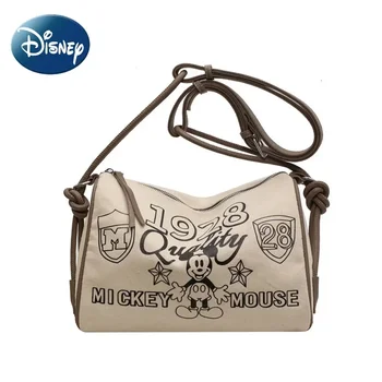 Боковая сумка через плечо Disney, холщовая сумка с Микки Маусом для студенток колледжа, милые дизайнерские сумки класса люкс с мультяшным рисунком
