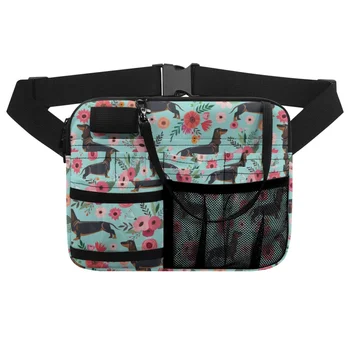 Цветочная такса в стиле Каваи, удобная сумка на пояс, удобная для переноски, грязеотталкивающая сумка через плечо, индивидуальный дизайн