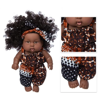 Новые Детские африканские куклы Pop Reborn Silico Bathrobre Vny 20cm Born Poupee Boneca Baby Мягкая игрушка Девочка Тоддер