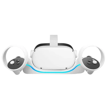 Подставка для виртуальной реальности для зарядной станции Oculus Quest 2, Настенная подставка, док-станция для быстрой зарядки с подсветкой