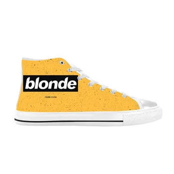 Oceans Blonde Blonde Music Singer Album Frank Крутая Повседневная Тканевая обувь с высоким берцем, Удобные Дышащие Мужские И женские кроссовки с 3D Принтом