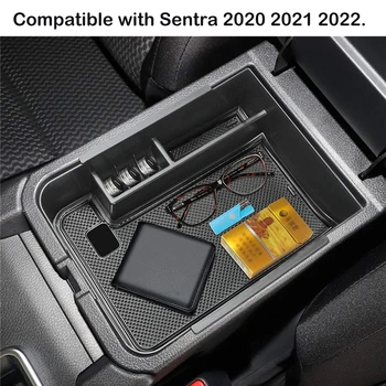 Совместимость для Nissan Sentra 2020 2021 2022 Аксессуары Центральная консоль Лоток Органайзер Подлокотник Дополнительный ящик для хранения