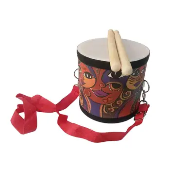 Деревянный напольный Барабан Тома Монтессори с регулируемым ремешком, Бонго-барабан для детского ритма, подарок на День рождения, музыкальный инструмент для танцев