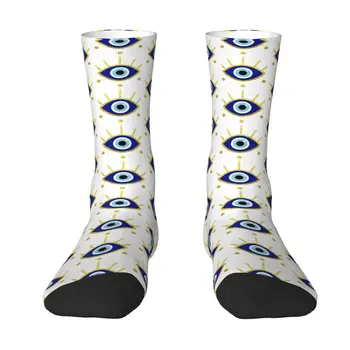 Модные Средиземноморские носки для защиты от сглаза с принтом для мужчин и женщин, стрейчевые Летние Осенне-зимние Носки для экипажа с духовным амулетом