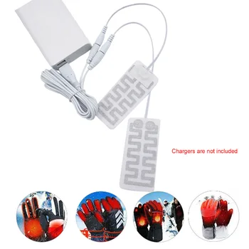 USB 5V Зимние уличные теплые варежки, обогреватель для мотоциклетных перчаток, накладки для перчаток с подогревом, электрический нагревательный элемент