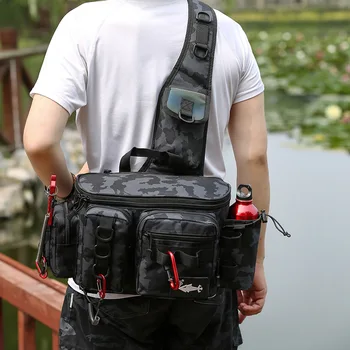 Новая спортивная сумка для рыбалки на открытом воздухе, мессенджер на одно плечо большой емкости для мужчин и женщин, универсальная многофункциональная сумка для рыбалки