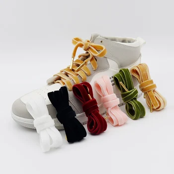 Двойной замшевый шнурок однотонного цвета, Элегантные эластичные спортивные шнурки для бега, Плоские шнурки, Красивые шнурки для обуви, аксессуары
