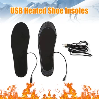 USB-Стельки для обуви с подогревом, Теплые носки для ног, Коврик, Электронагревательная Стелька, Грелка для ног, Зимние виды спорта, Теплая термальная Стелька