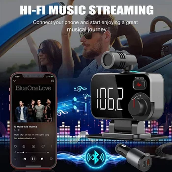 3X Bluetooth FM-Передатчик Для автомобиля QC3.0 Автомобильный Радиоадаптер С Двойным USB-Внешним Микрофоном FM-Громкой связи MP3-Плеер